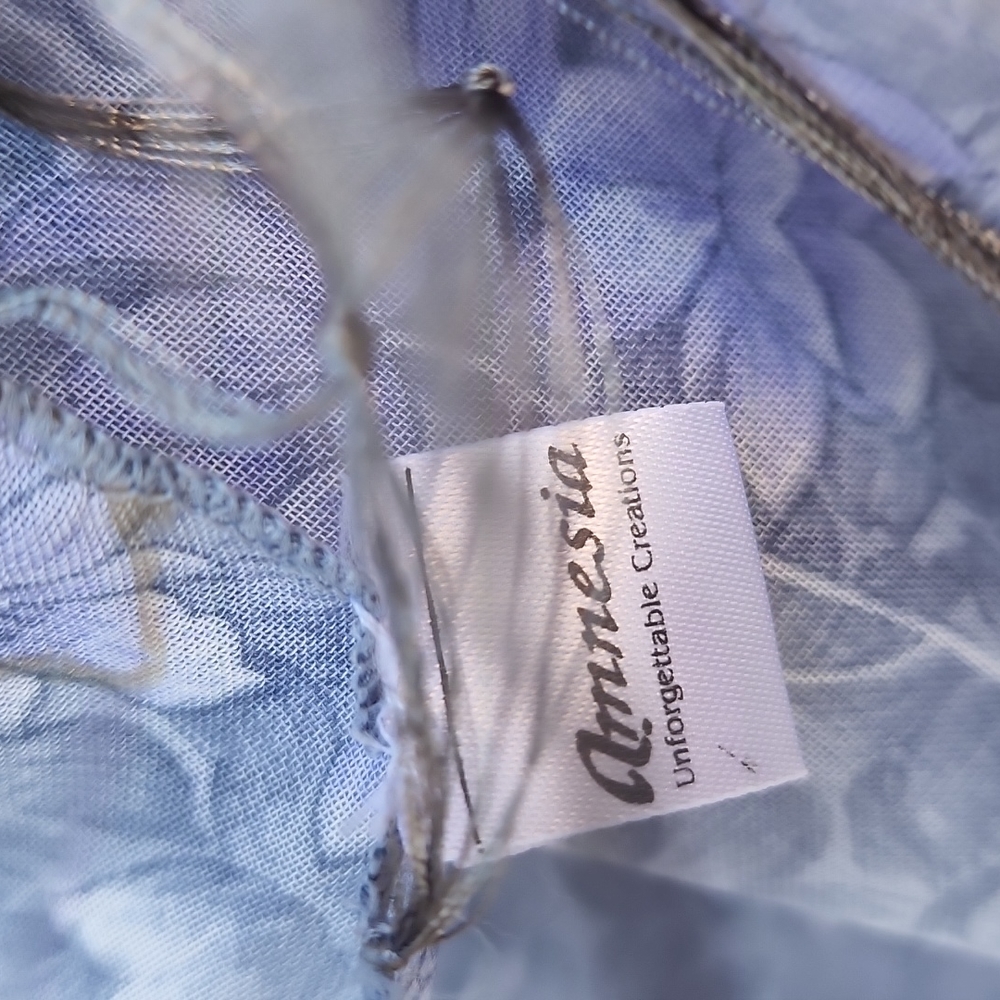 Oversized Handmade Scarf Wrap Sarong Cover Up from Indonesia Periwinkle Floral - Picture 10 of 16
